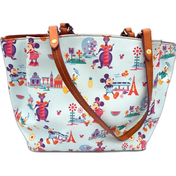 Disney Dooney & Bourke 2017 Flower Garden Festival Figment Flynn Large Tote Bag - Picture 3 of 16